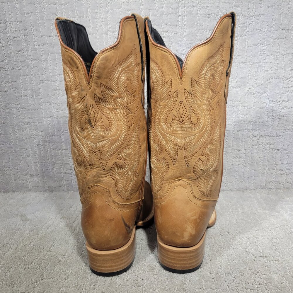 J.B. Dillon Resrve JBRP2308 Womens Size 6.5C Brown Leather Mid Calf Western Boot - Picture 4 of 11